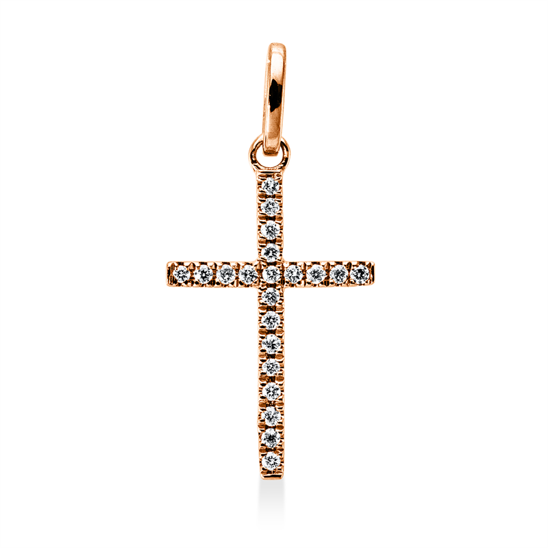 Anhänger    aus 750/-18 Karat Rotgold mit 22 Diamanten 0