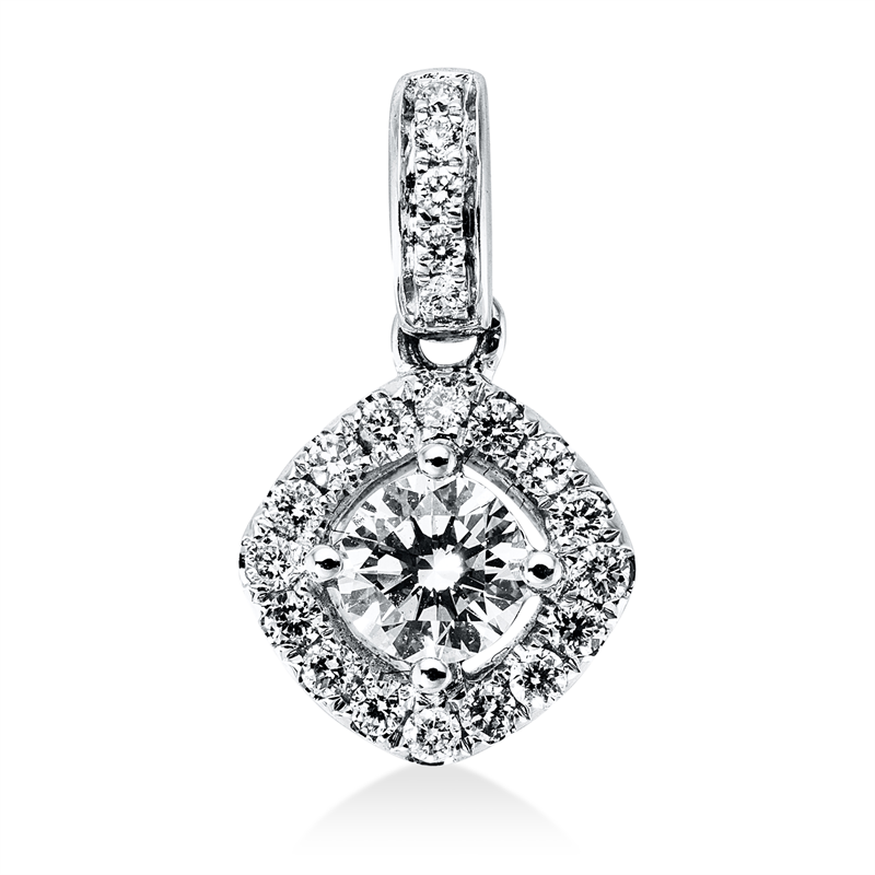 Anhänger    aus 585/-14 Karat Weißgold mit 22 Diamanten 0