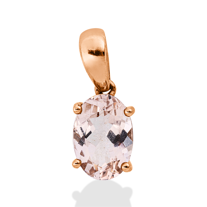 Anhänger mit Morganit  aus 750/-18 Karat Rotgold  