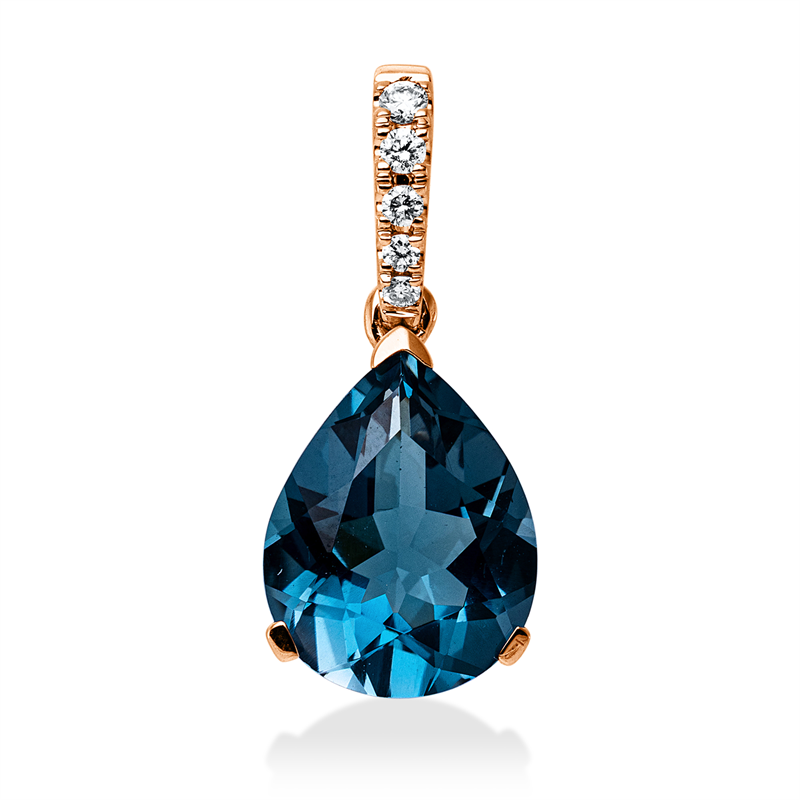 Anhänger mit Topas  aus 750/-18 Karat Rotgold mit 5 Diamanten 0