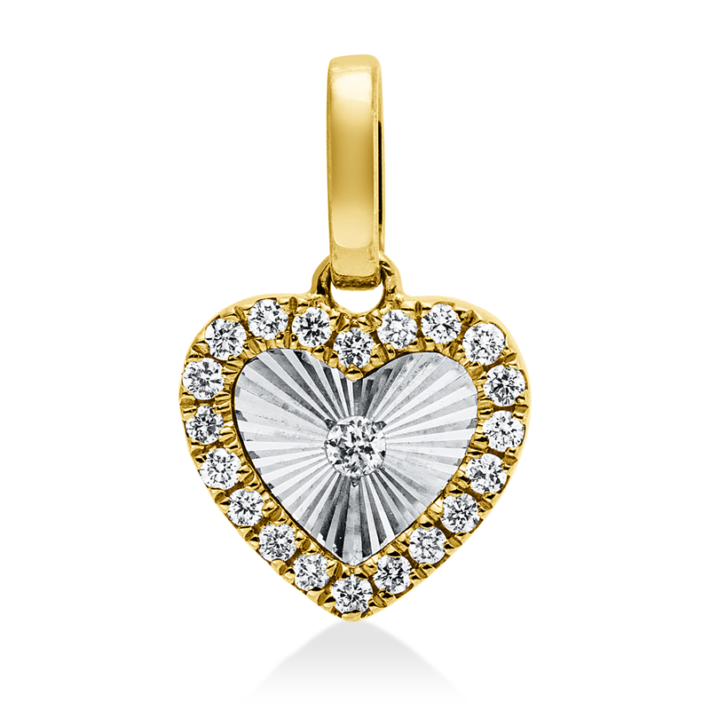 Anhänger    aus 750/-18 Karat Gelbgold / Weißgold mit 21 Diamanten 0