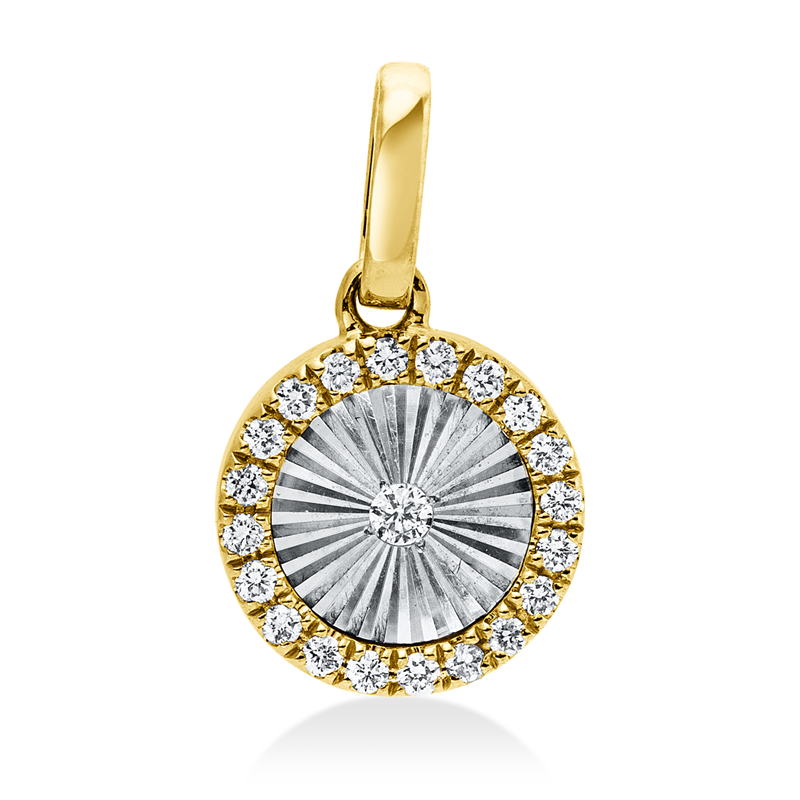 Anhänger    aus 750/-18 Karat Gelbgold / Weißgold mit 21 Diamanten 0