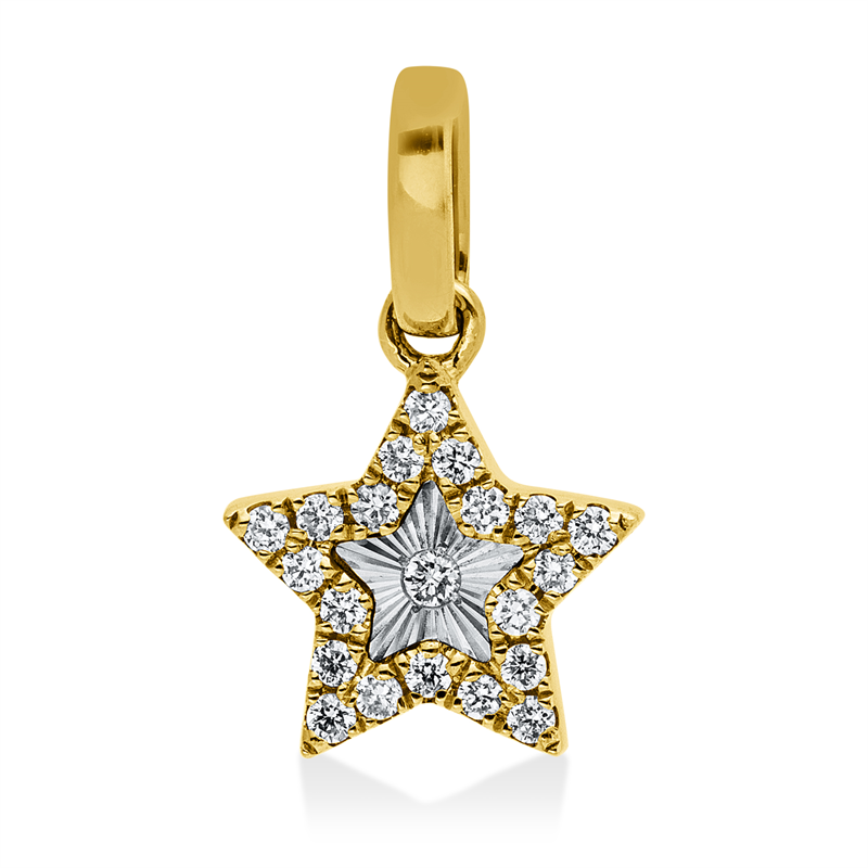 Anhänger    aus 750/-18 Karat Gelbgold / Weißgold mit 21 Diamanten 0
