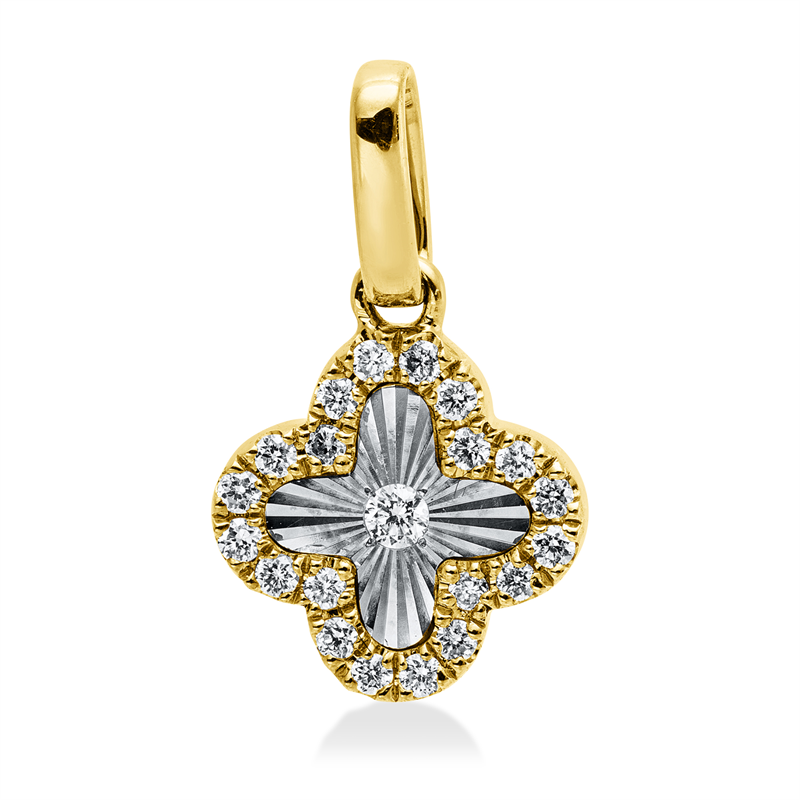 Anhänger    aus 750/-18 Karat Gelbgold / Weißgold mit 21 Diamanten 0