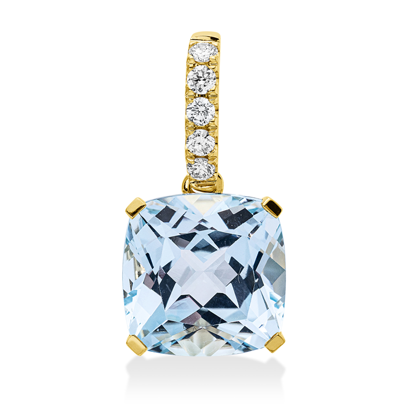 Anhänger mit Topas  aus 750/-18 Karat Gelbgold mit 5 Diamanten 0