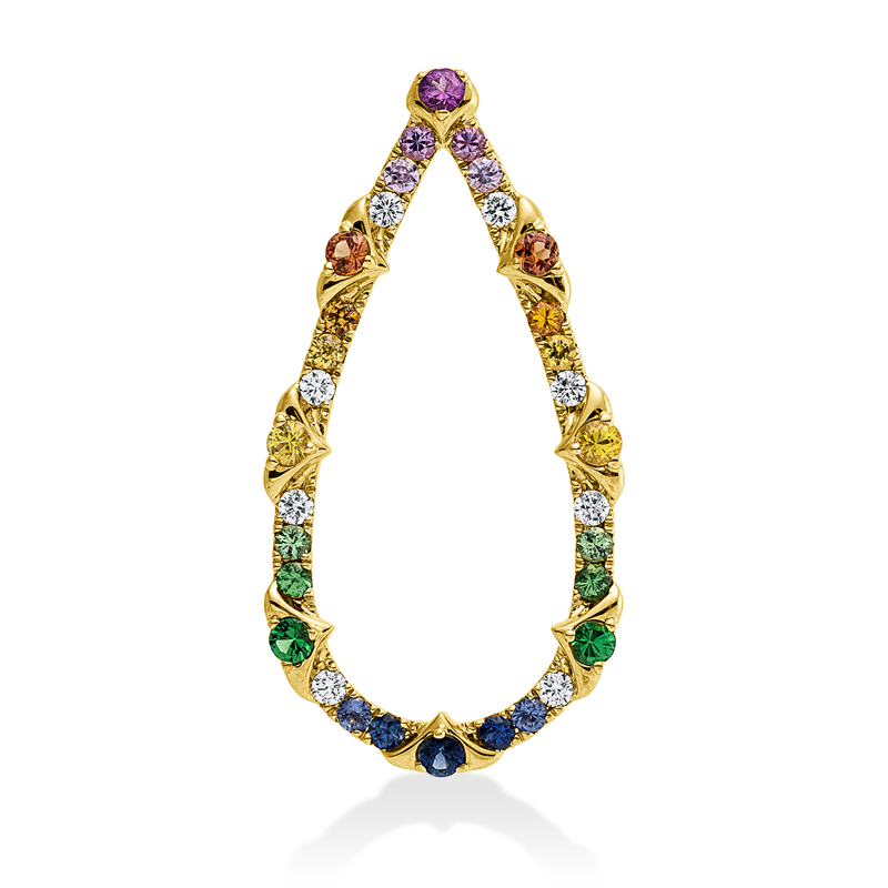 Anhänger mit Saphir  aus 750/-18 Karat Gelbgold mit 8 Diamanten 0