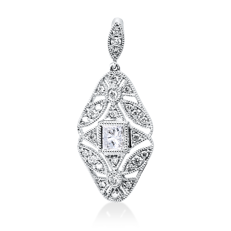 Anhänger    aus 750/-18 Karat Weißgold mit 28 Diamanten 0