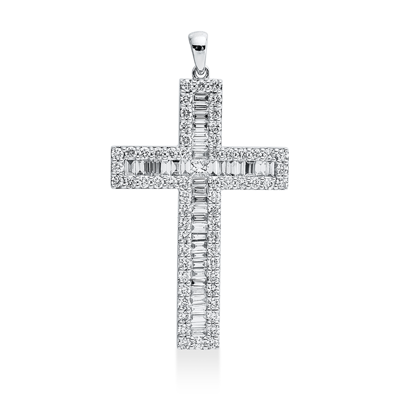 Anhänger    aus 750/-18 Karat Weißgold mit 102 Diamanten 1