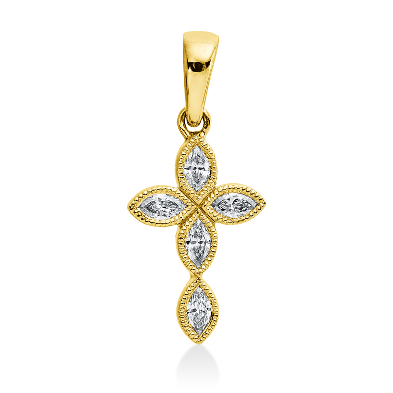 Anhänger    aus 750/-18 Karat Gelbgold mit 5 Diamanten 0