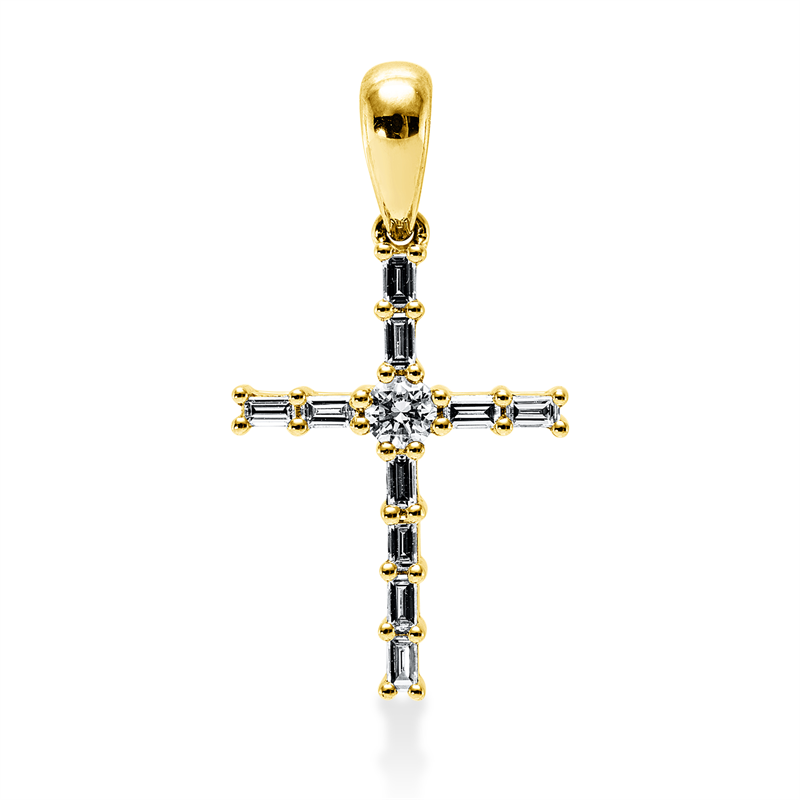 Anhänger    aus 750/-18 Karat Gelbgold mit 11 Diamanten 0
