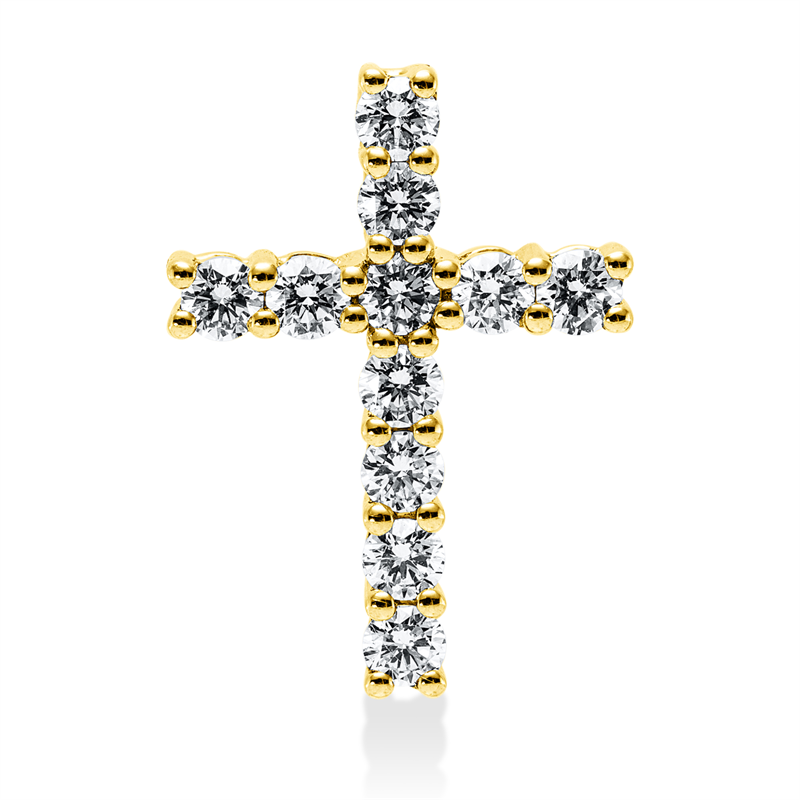 Anhänger    aus 750/-18 Karat Gelbgold mit 11 Diamanten 0