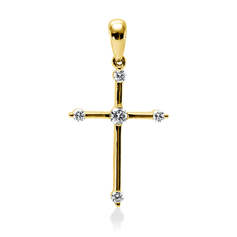Anhänger    aus 750/-18 Karat Gelbgold mit 5 Diamanten 0