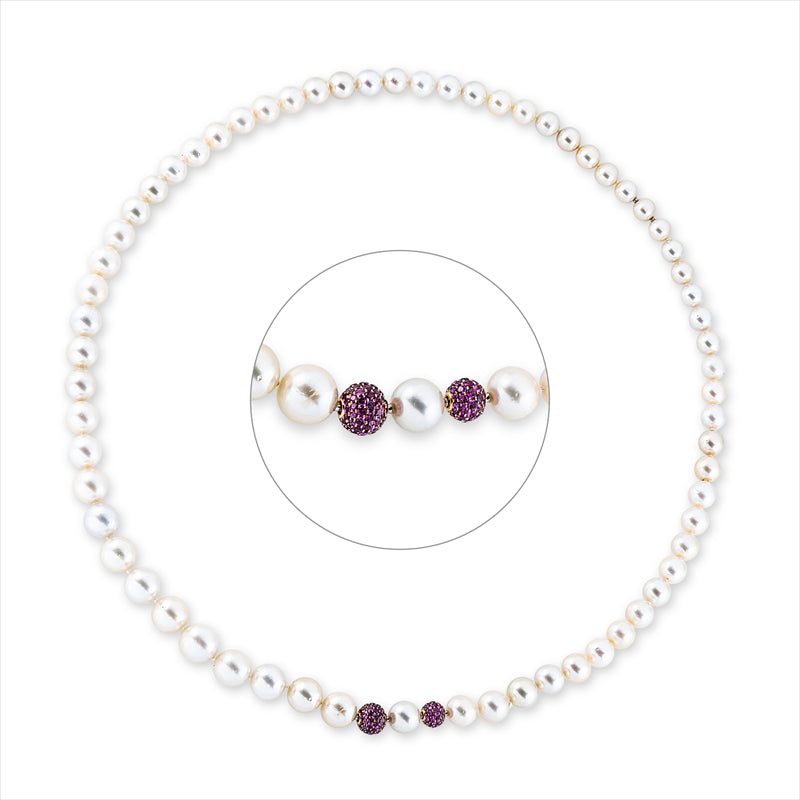 Collier mit Rhodolith mit Südseeperl aus 750/-18 Karat Rotgold MPM_SKIP_FIELD 