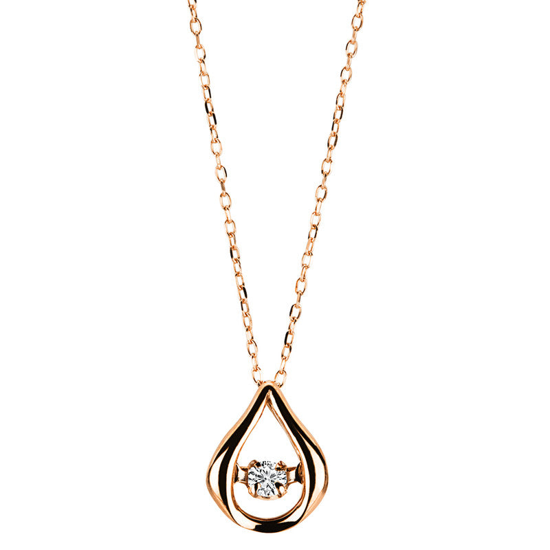 Collier    aus 417/-10 Karat Rotgold mit 1 Diamant 0