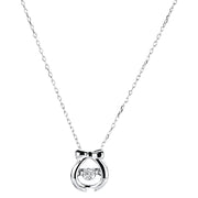 Collier    aus 417/-10 Karat Weißgold mit 1 Diamant 0