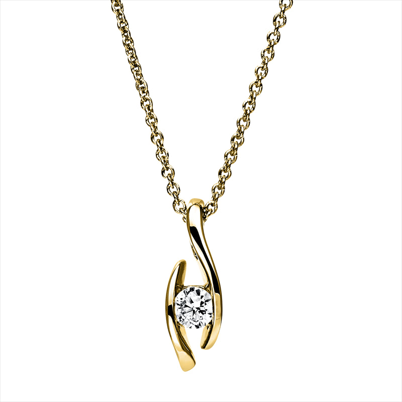 Collier    aus 585/-14 Karat Gelbgold mit 1 Diamant 0