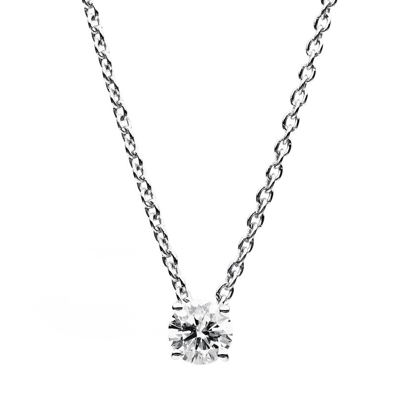 Collier    aus 585/-14 Karat Weißgold mit 1 Diamant 0