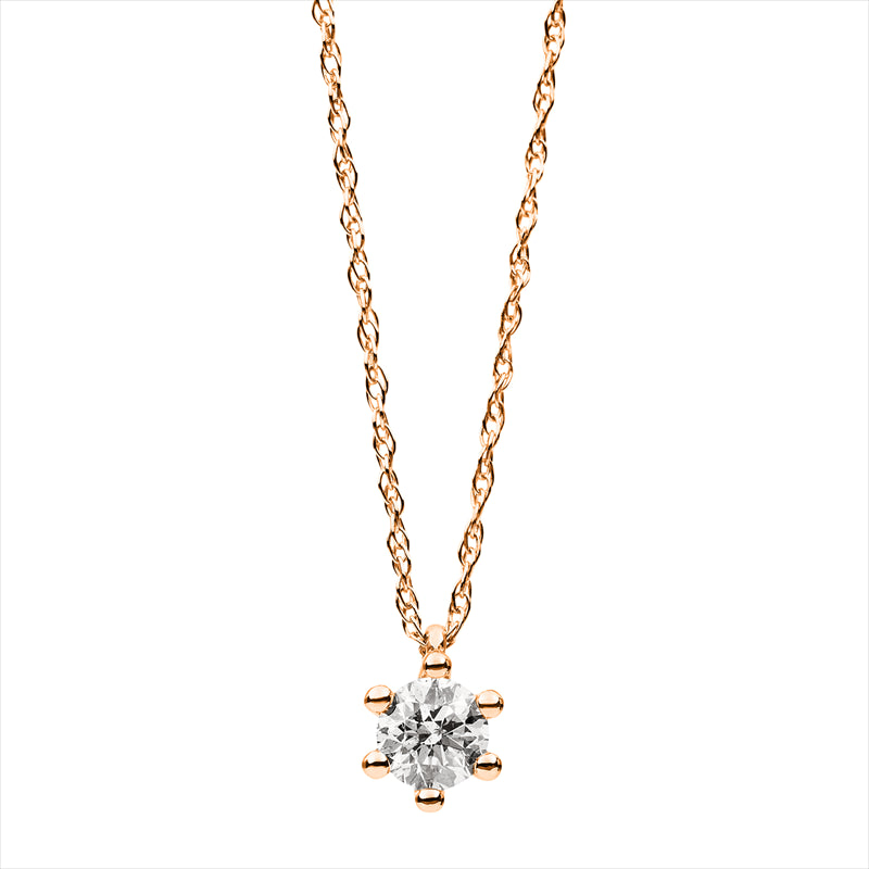 Collier    aus 585/-14 Karat Rotgold mit 1 Diamant 0