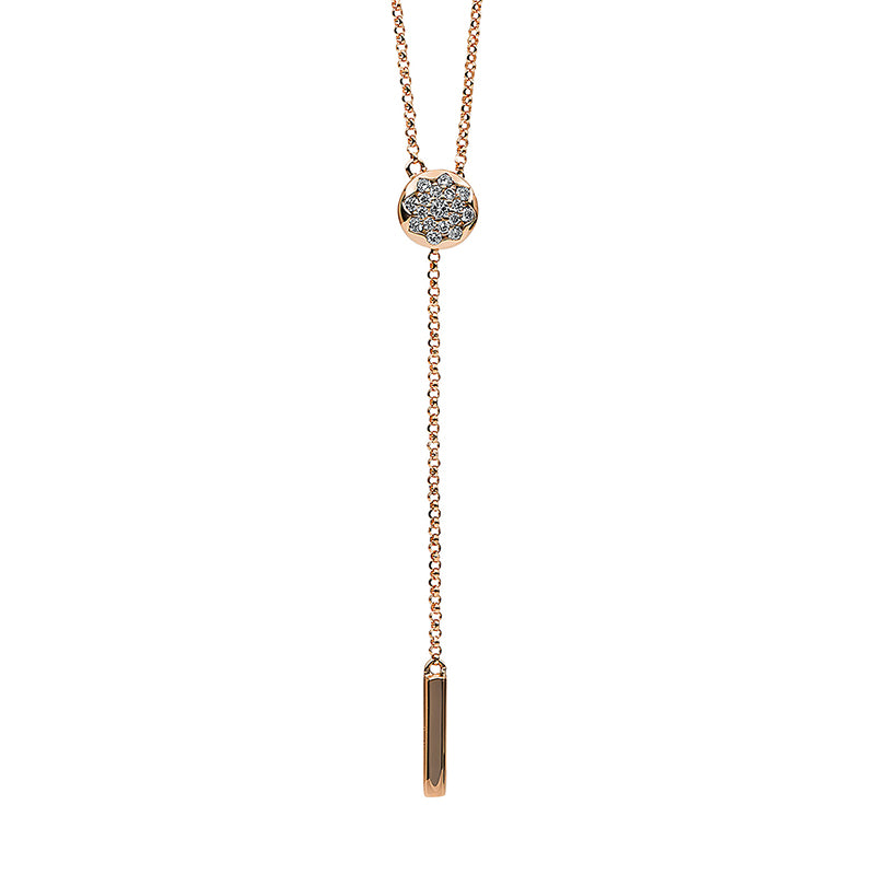 Collier    aus 750/-18 Karat Rotgold mit 17 Diamanten 0