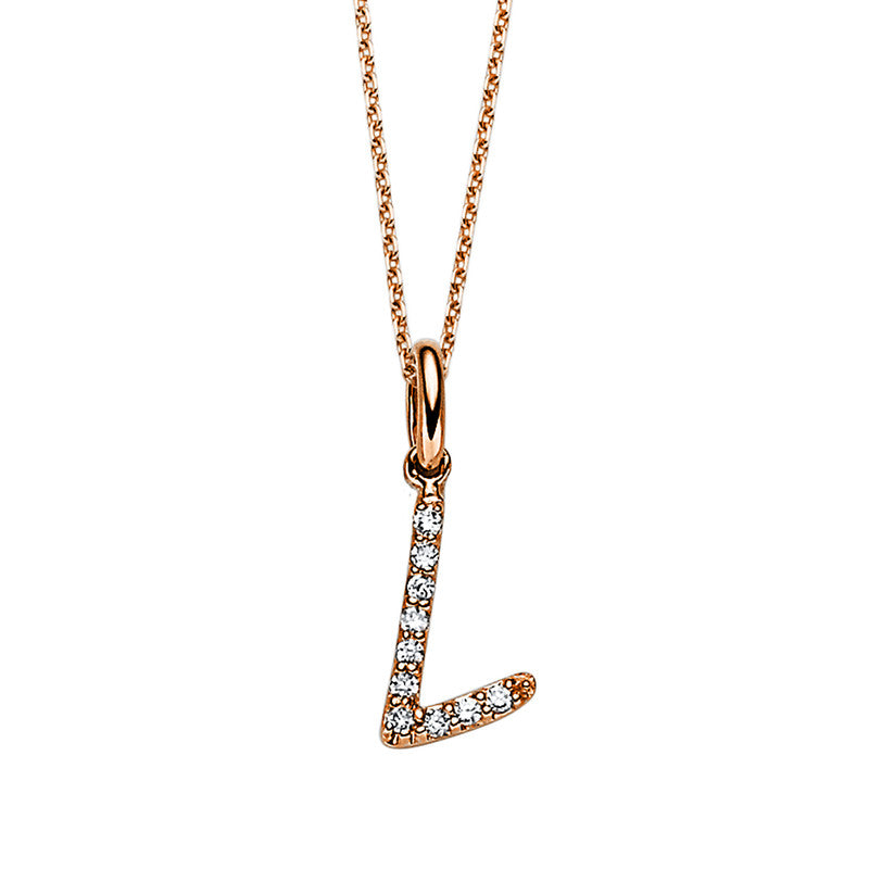 Collier - Buchstabe aus Gold mit Diamanten, L-Symbol - 4B460