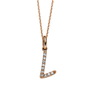 Collier - Buchstabe aus Gold mit Diamanten, L-Symbol - 4B460