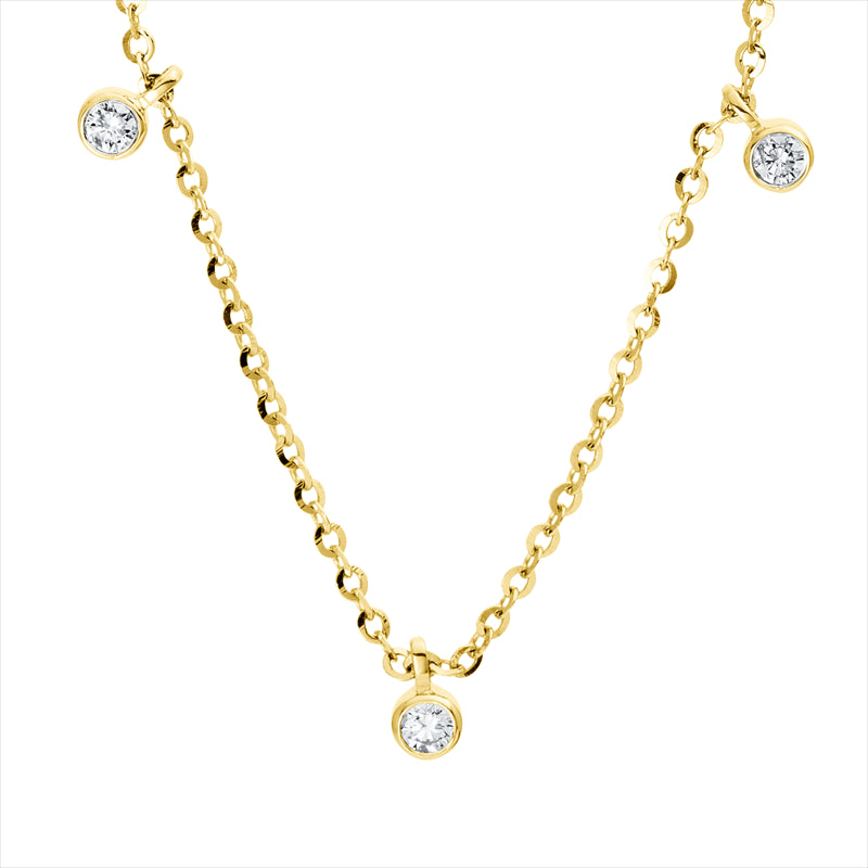 Collier    aus 585/-14 Karat Gelbgold mit 9 Diamanten 0