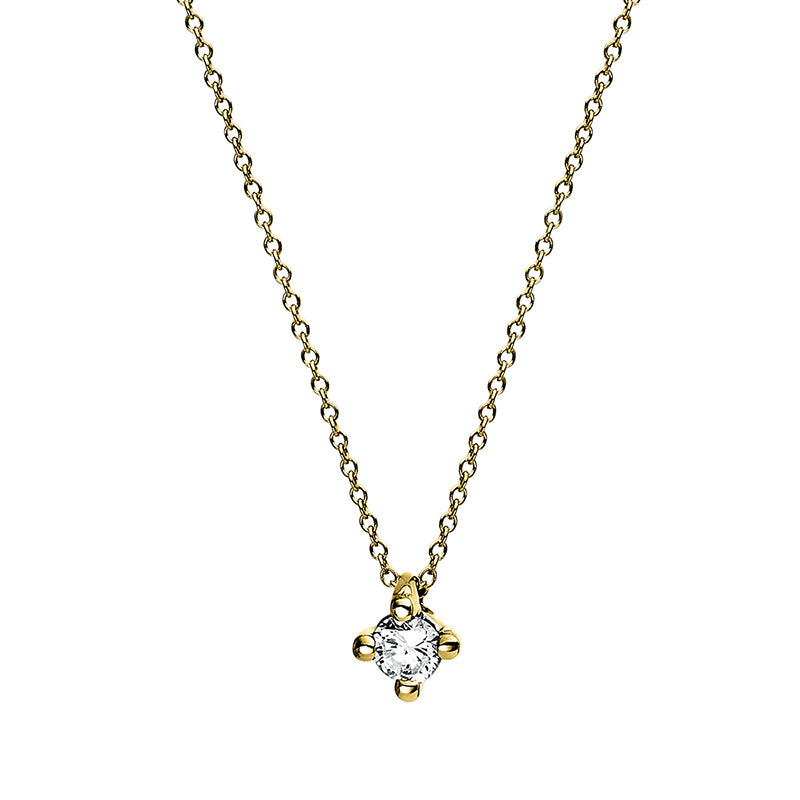 Collier - Solitaire aus Gold mit Diamant - 4D268