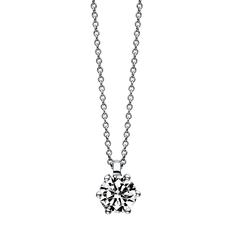 Collier    aus 750/-18 Karat Weißgold mit 1 Diamant 1 ct