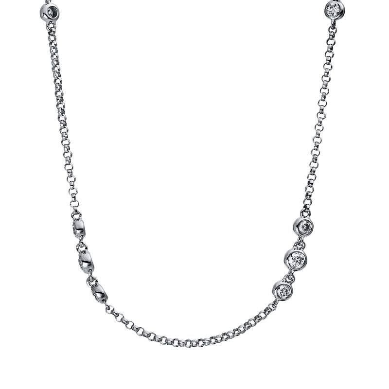 Collier    aus 750/-18 Karat Weißgold mit 24 Diamanten 1