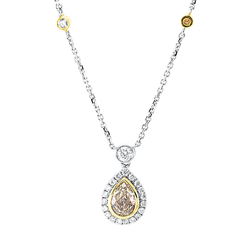 Collier    aus 750/-18 Karat Weißgold / Gelbgold mit 27 Diamanten 1