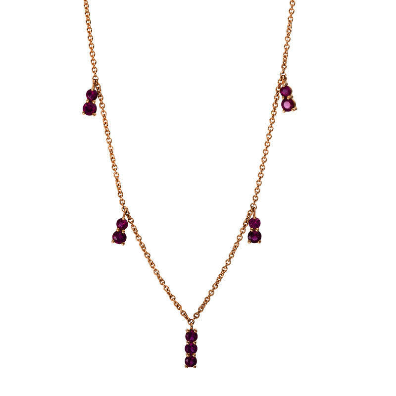 Collier mit Rubin  aus 750/-18 Karat Rotgold  