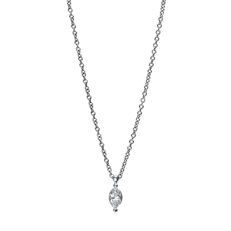 Collier    aus 750/-18 Karat Weißgold mit 1 Diamant 0