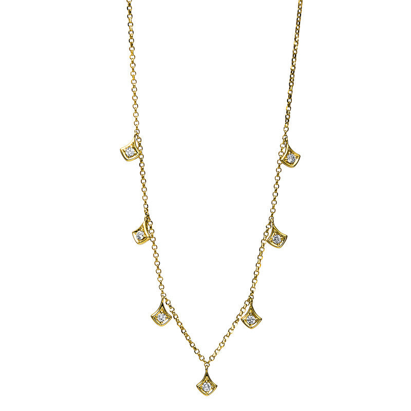 Collier    aus 750/-18 Karat Gelbgold mit 7 Diamanten 0