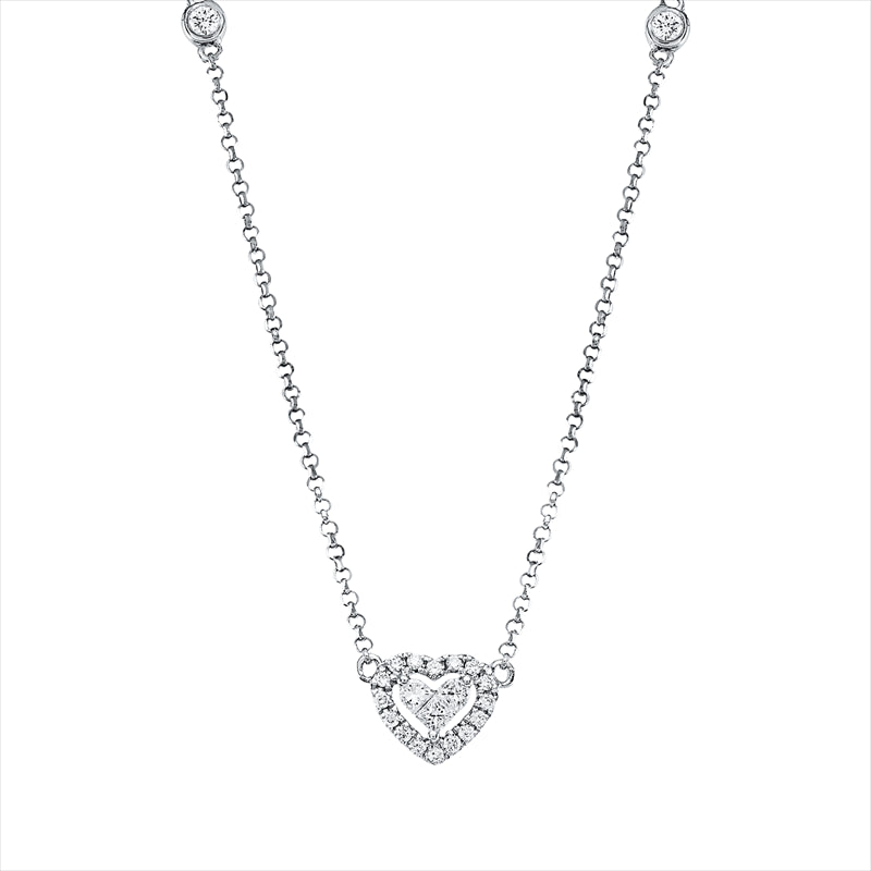 Collier    aus 750/-18 Karat Weißgold mit 21 Diamanten 0