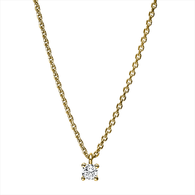 Collier    aus 585/-14 Karat Gelbgold mit 1 Diamant 0