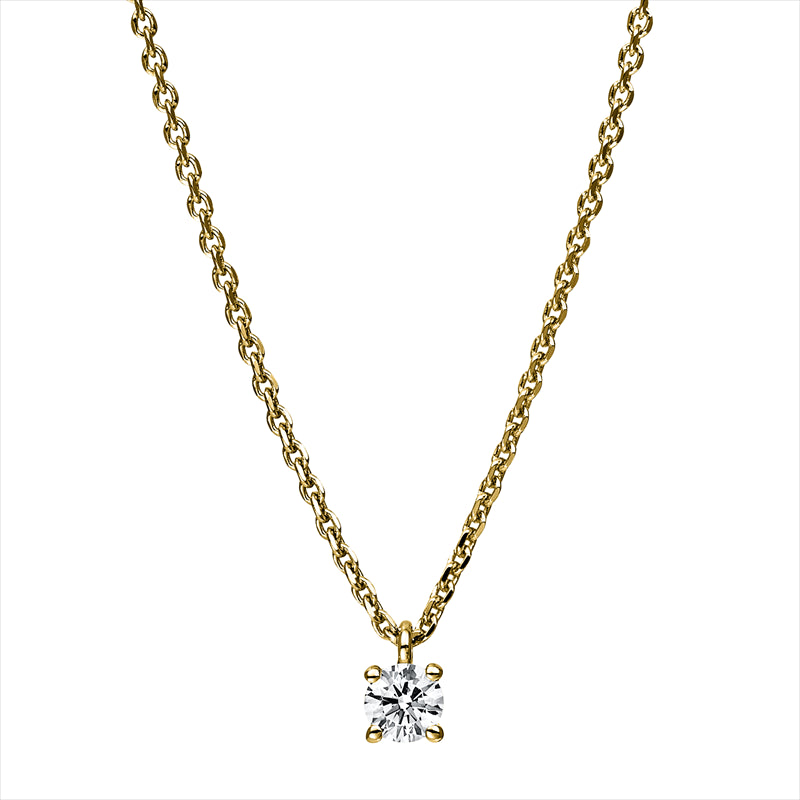 Collier    aus 585/-14 Karat Gelbgold mit 1 Diamant 0