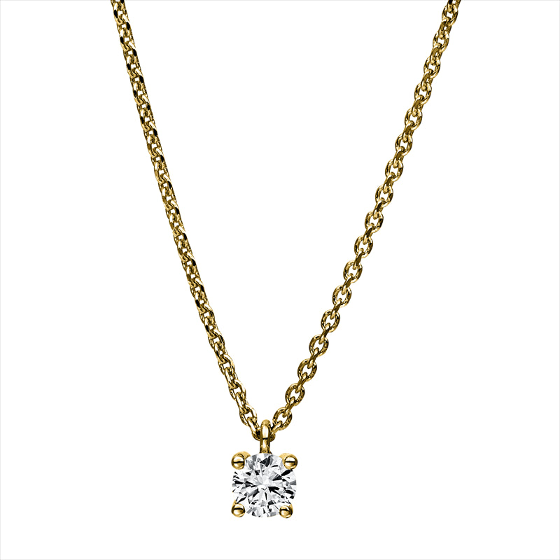 Collier    aus 585/-14 Karat Gelbgold mit 1 Diamant 0