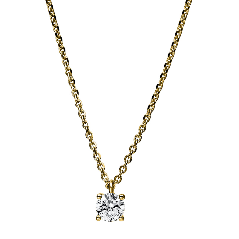 Collier    aus 585/-14 Karat Gelbgold mit 1 Diamant 0