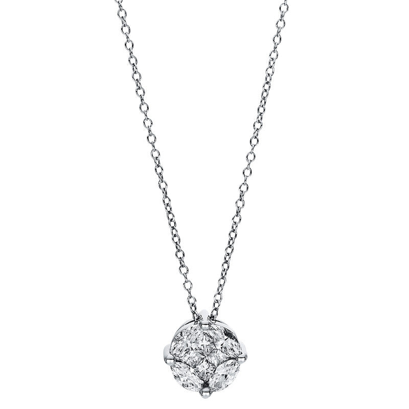 Collier    aus 750/-18 Karat Weißgold mit 8 Diamanten 0