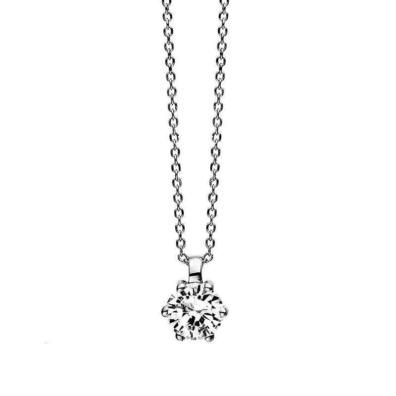 Collier    aus 750/-18 Karat Weißgold mit 1 Diamant 0