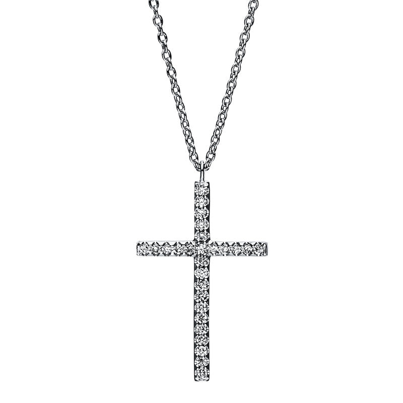 Collier    aus 750/-18 Karat Weißgold mit 27 Diamanten 0