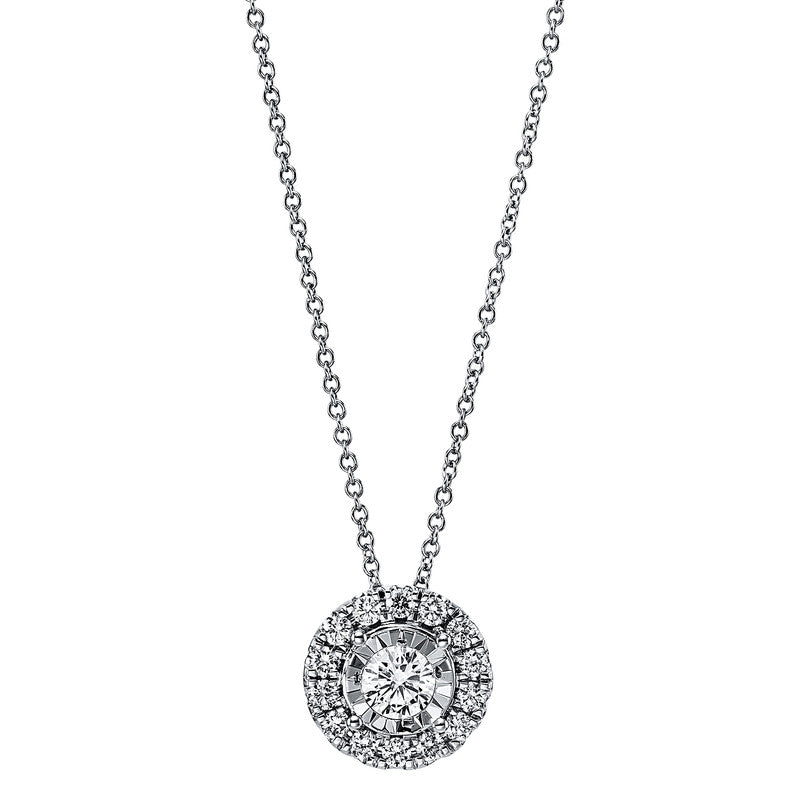 Collier    aus 750/-18 Karat Weißgold mit 15 Diamanten 0