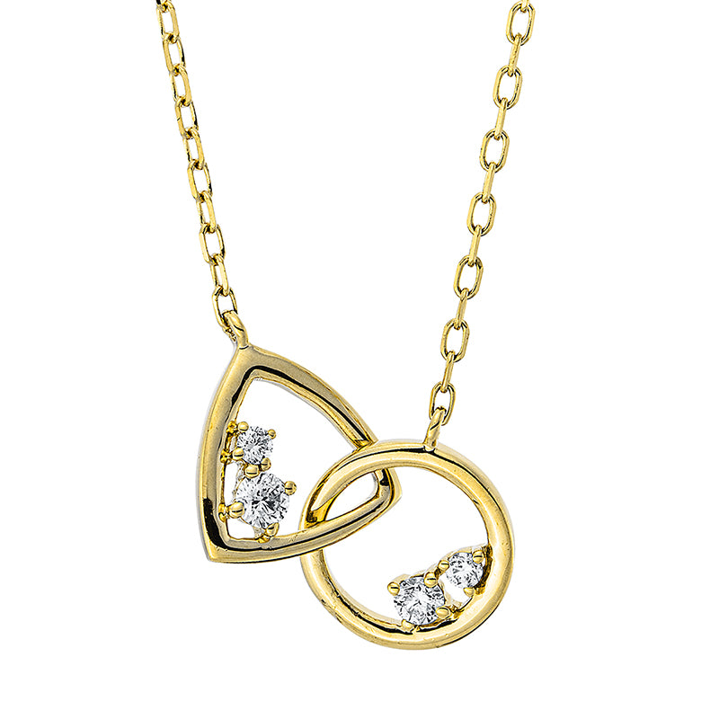 Collier    aus 750/-18 Karat Gelbgold mit 4 Diamanten 0