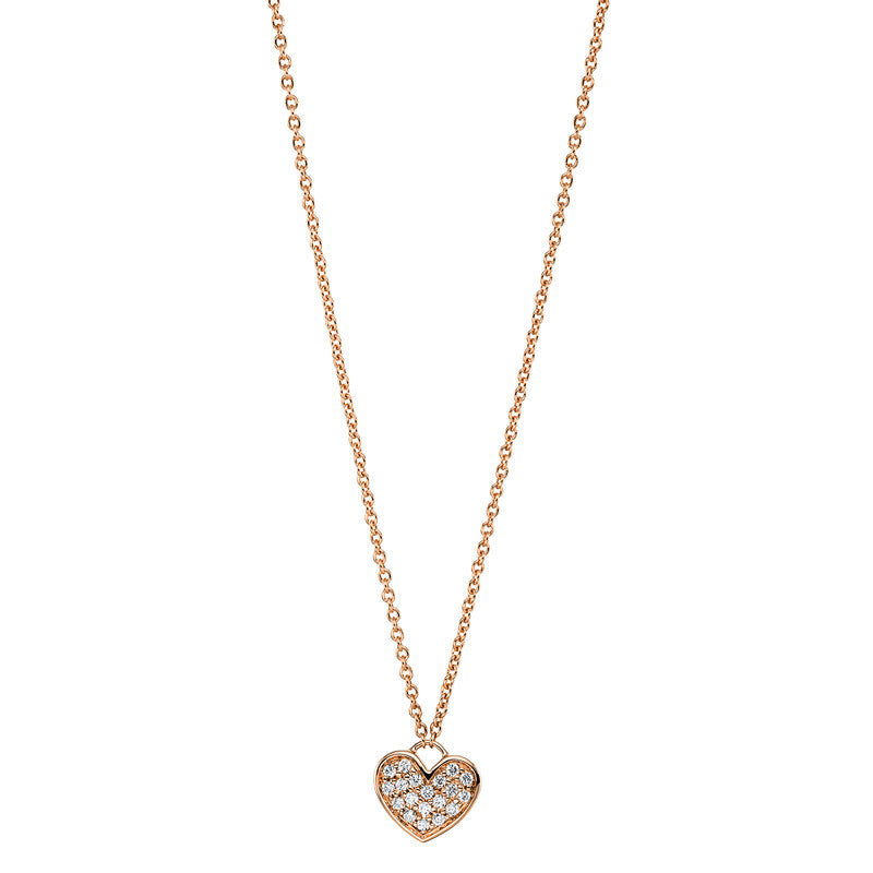 Collier - Herz aus Gold mit Diamanten, Herz-Symbol - 4G955