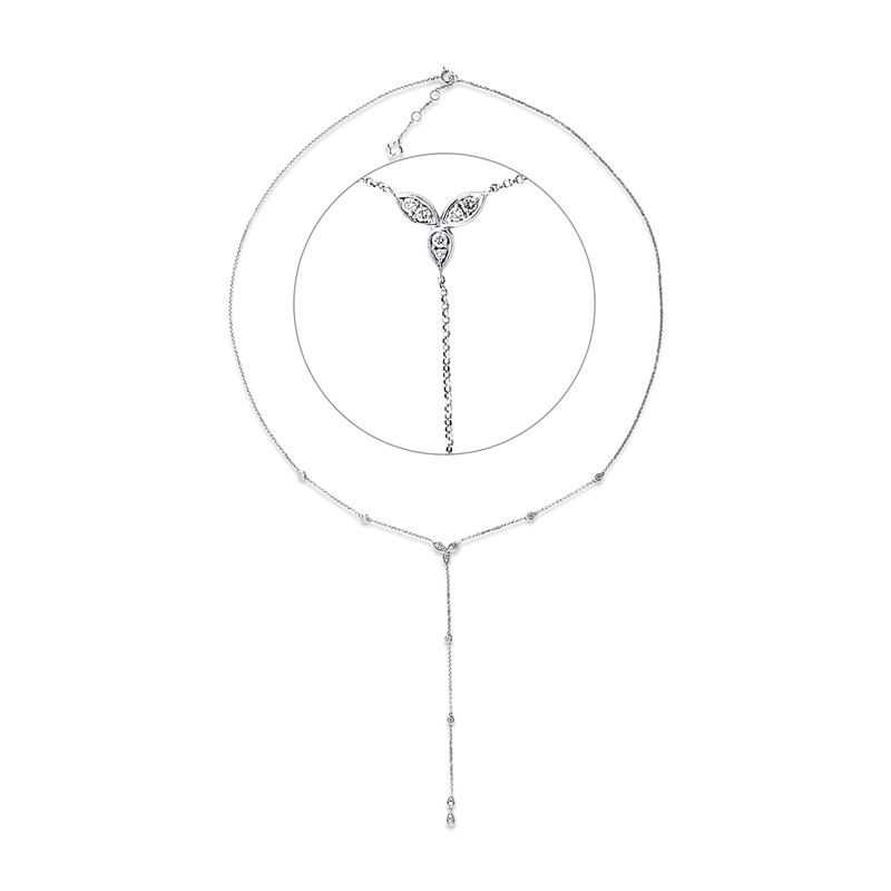 Collier    aus 750/-18 Karat Weißgold mit 16 Diamanten 0