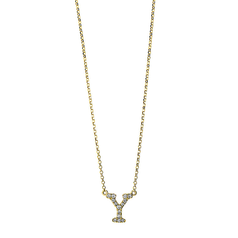 Collier    aus 750/-18 Karat Gelbgold mit 14 Diamanten 0