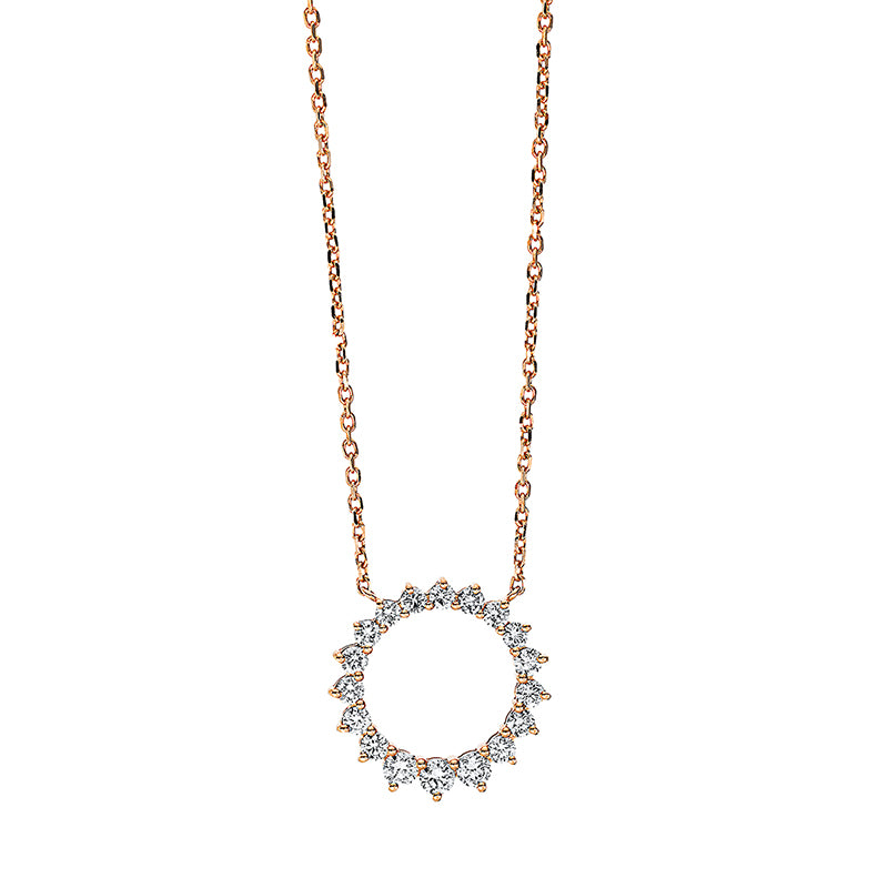 Collier    aus 750/-18 Karat Rotgold mit 18 Diamanten 0