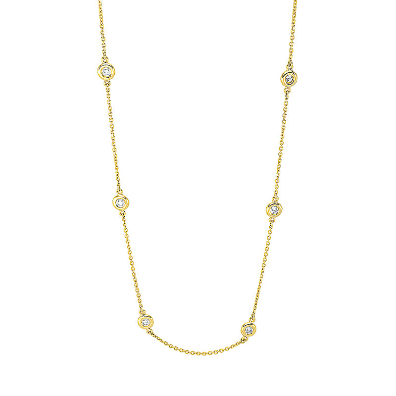 Collier    aus 750/-18 Karat Gelbgold mit 15 Diamanten 0