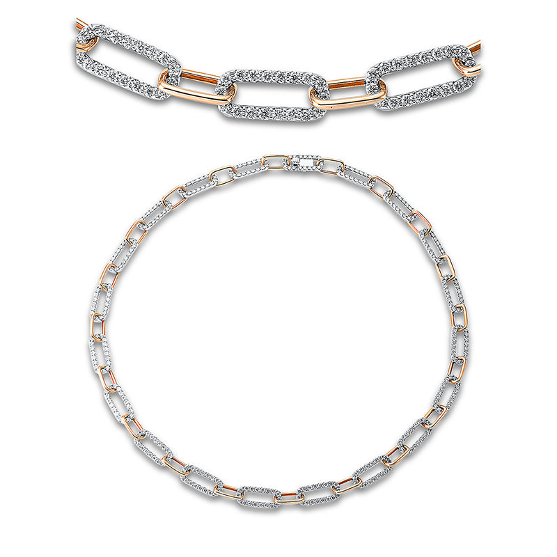 Collier    aus 750/-18 Karat Rotgold / Weißgold mit 361 Diamanten 7