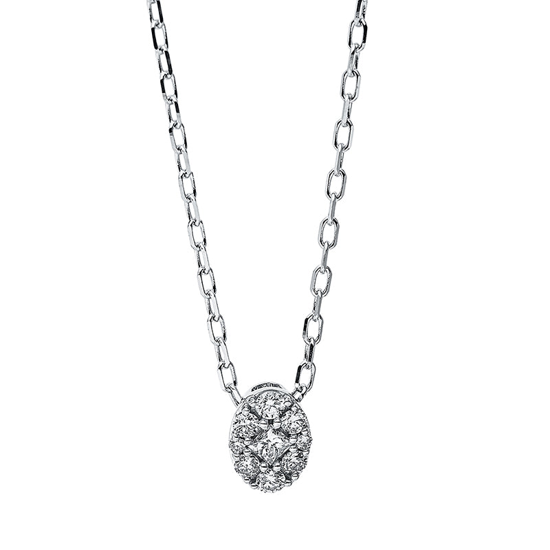 Collier    aus 750/-18 Karat Weißgold mit 9 Diamanten 0